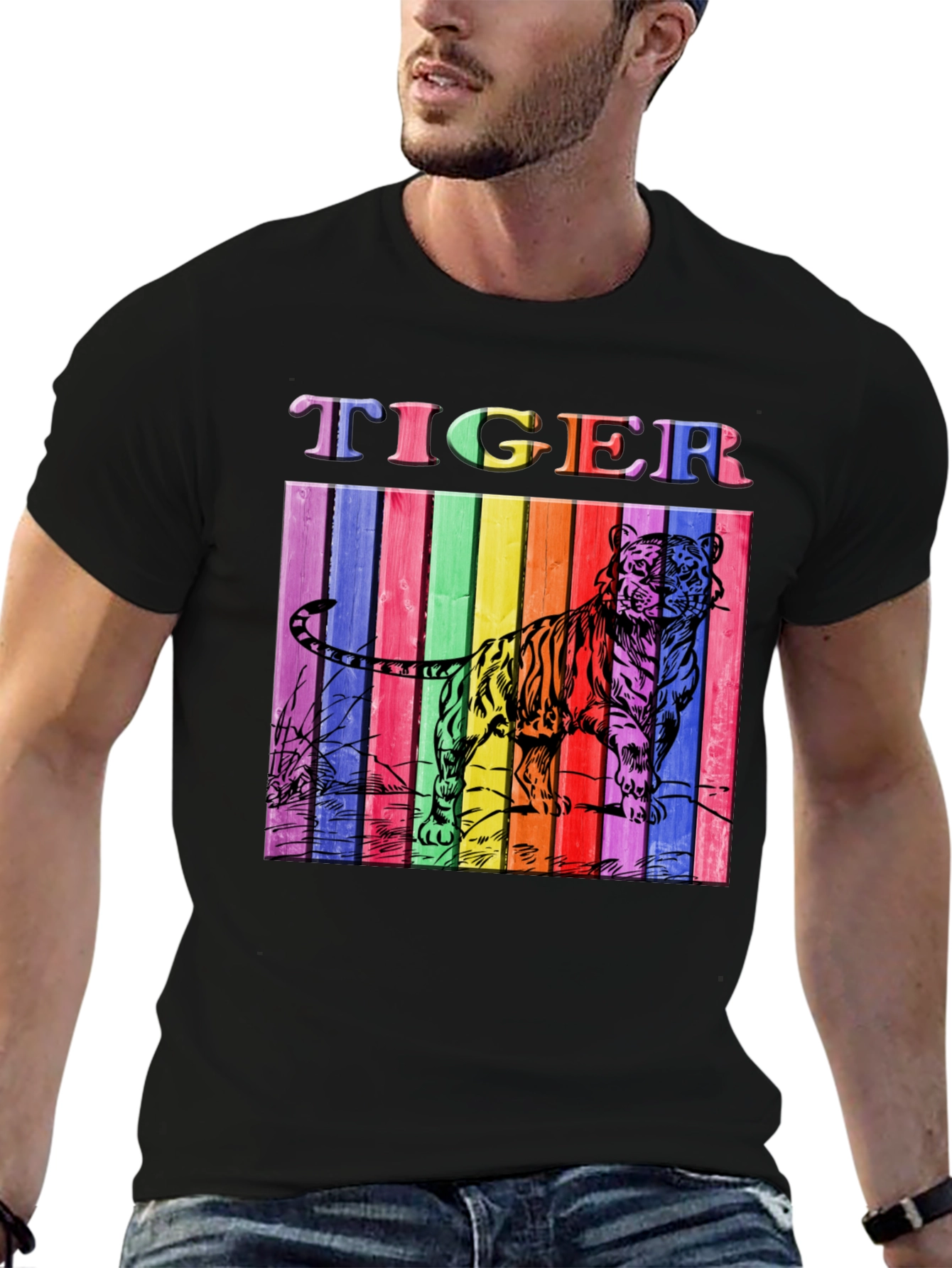 Rainbow Tiger Graphic Tee - Unisex