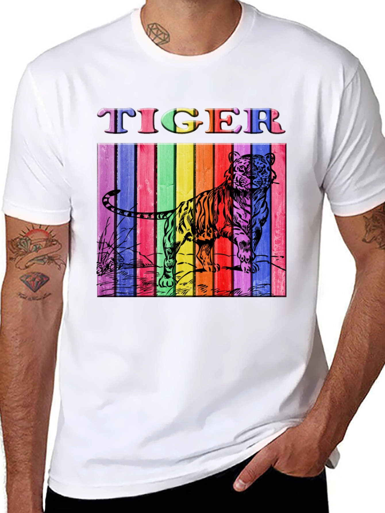 Rainbow Tiger Graphic Tee - Unisex