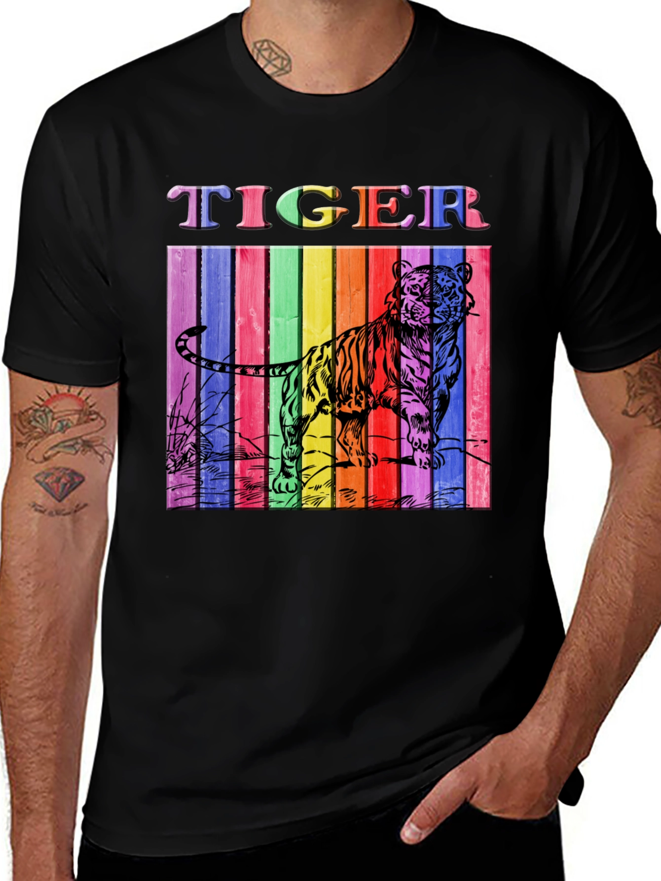 Rainbow Tiger Graphic Tee - Unisex