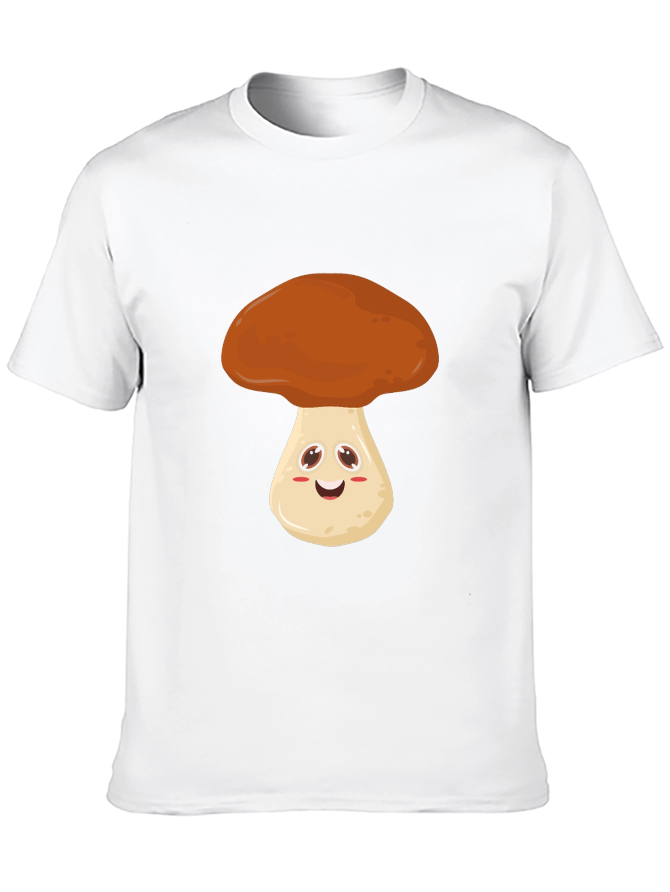 Cute Mushroom Graphic Tee - Black Cotton T-Shirt