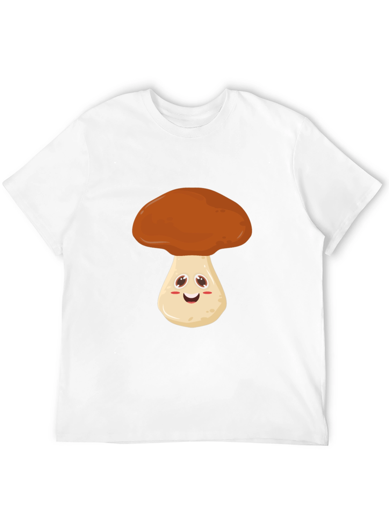 Cute Mushroom Graphic Tee - Black Cotton T-Shirt