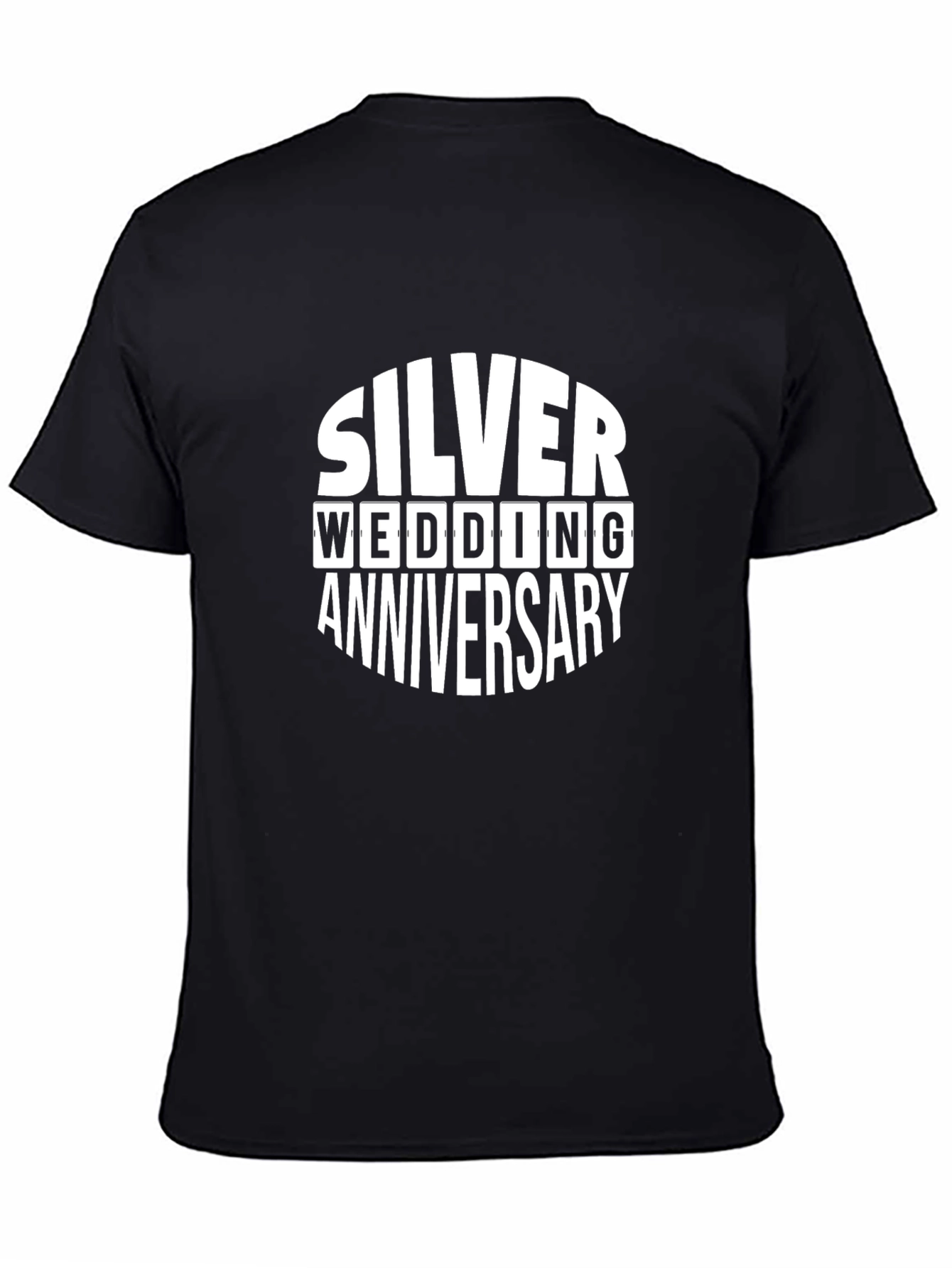 Silver Wedding Anniversary T-Shirt - Black