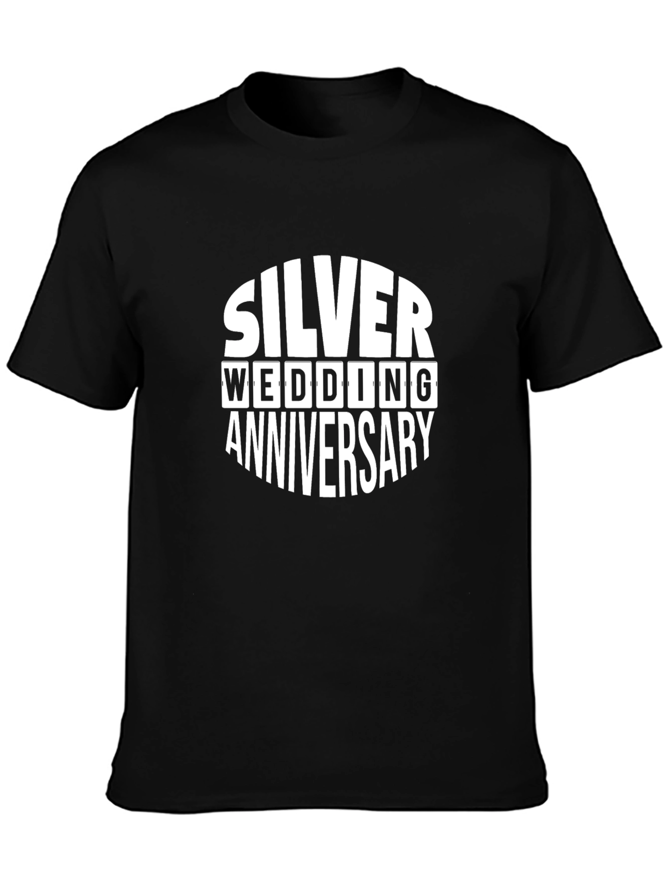 Silver Wedding Anniversary T-Shirt - Black