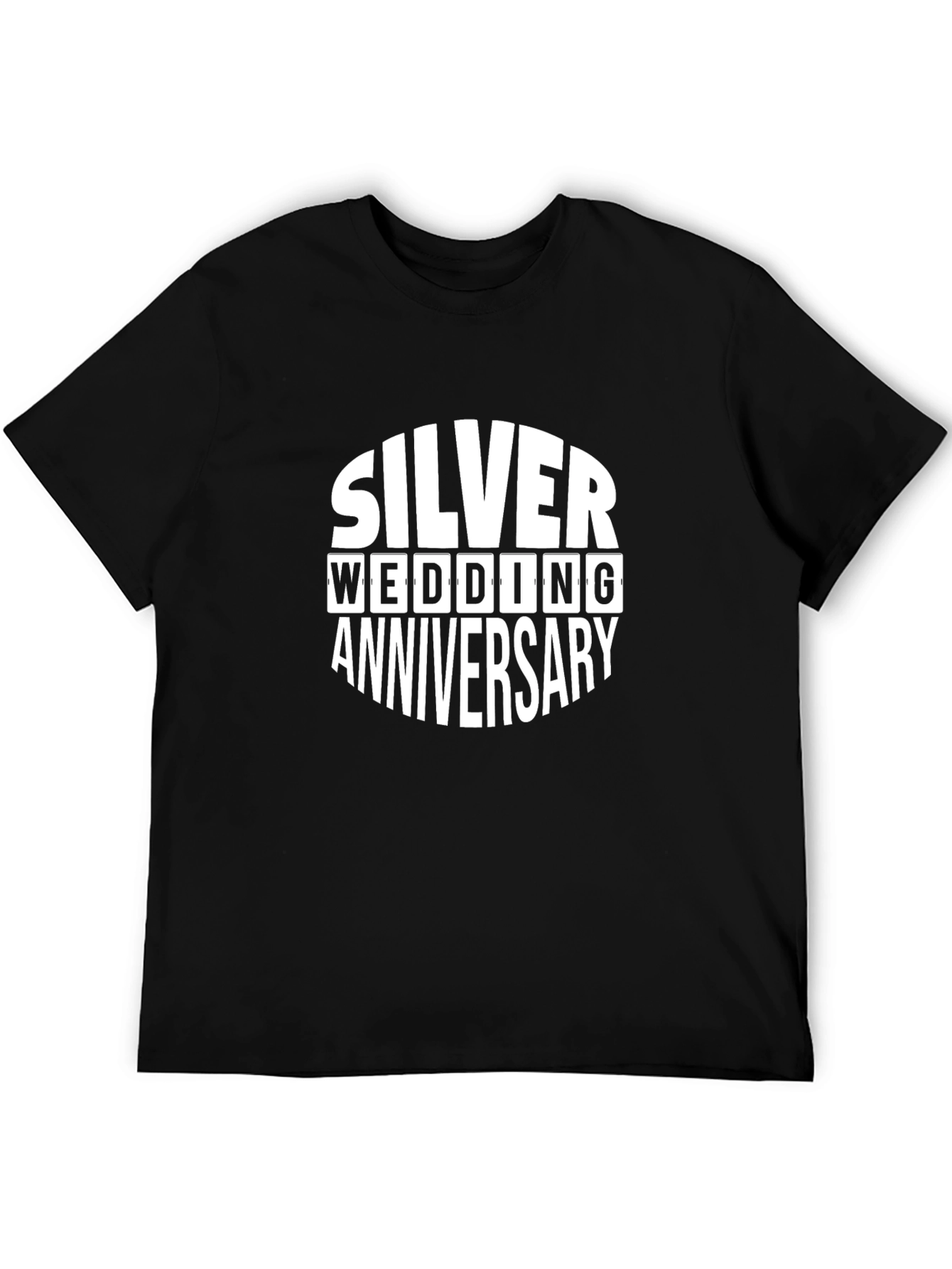 Silver Wedding Anniversary T-Shirt - Black