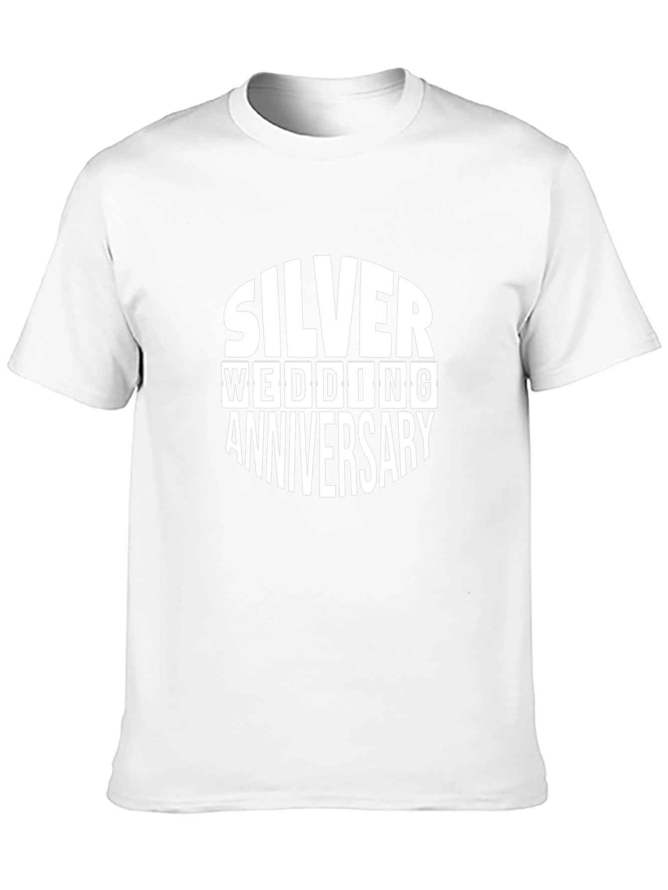 Silver Wedding Anniversary T-Shirt - Black