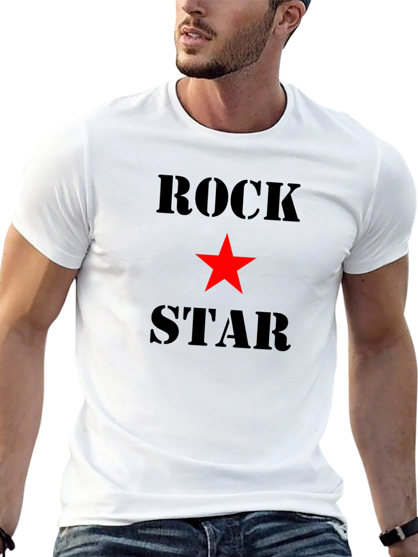 Rock Star Black Graphic Tee Shirt