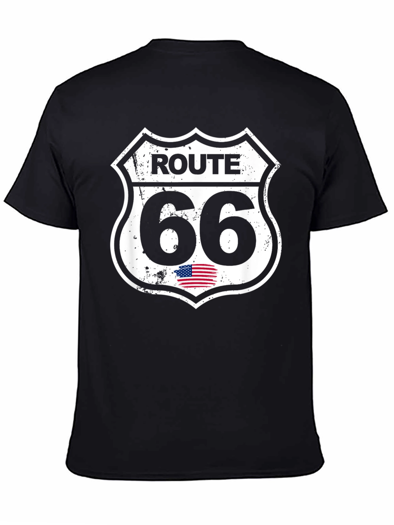 Route 66 Graphic Tee - Black Cotton T-Shirt