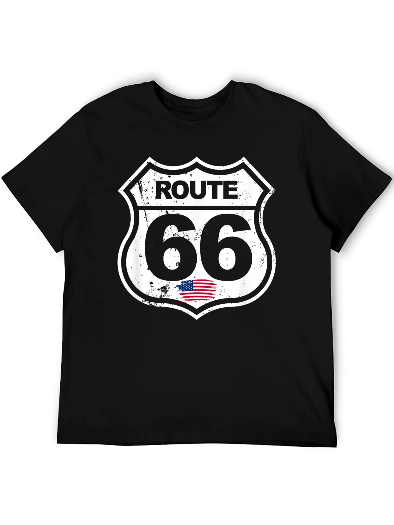 Route 66 Graphic Tee - Black Cotton T-Shirt