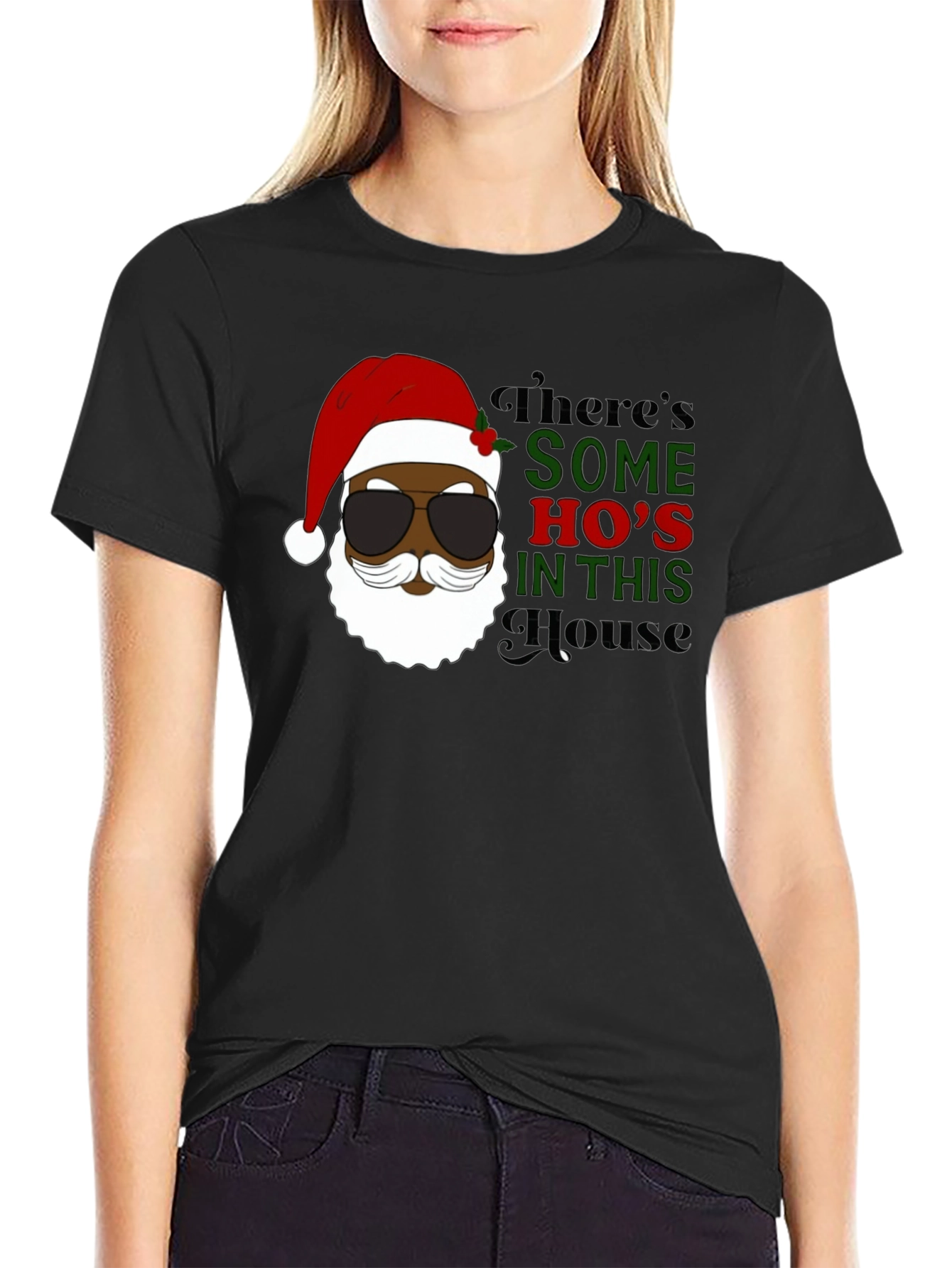 Black Santa Some Hos Holiday T-Shirt