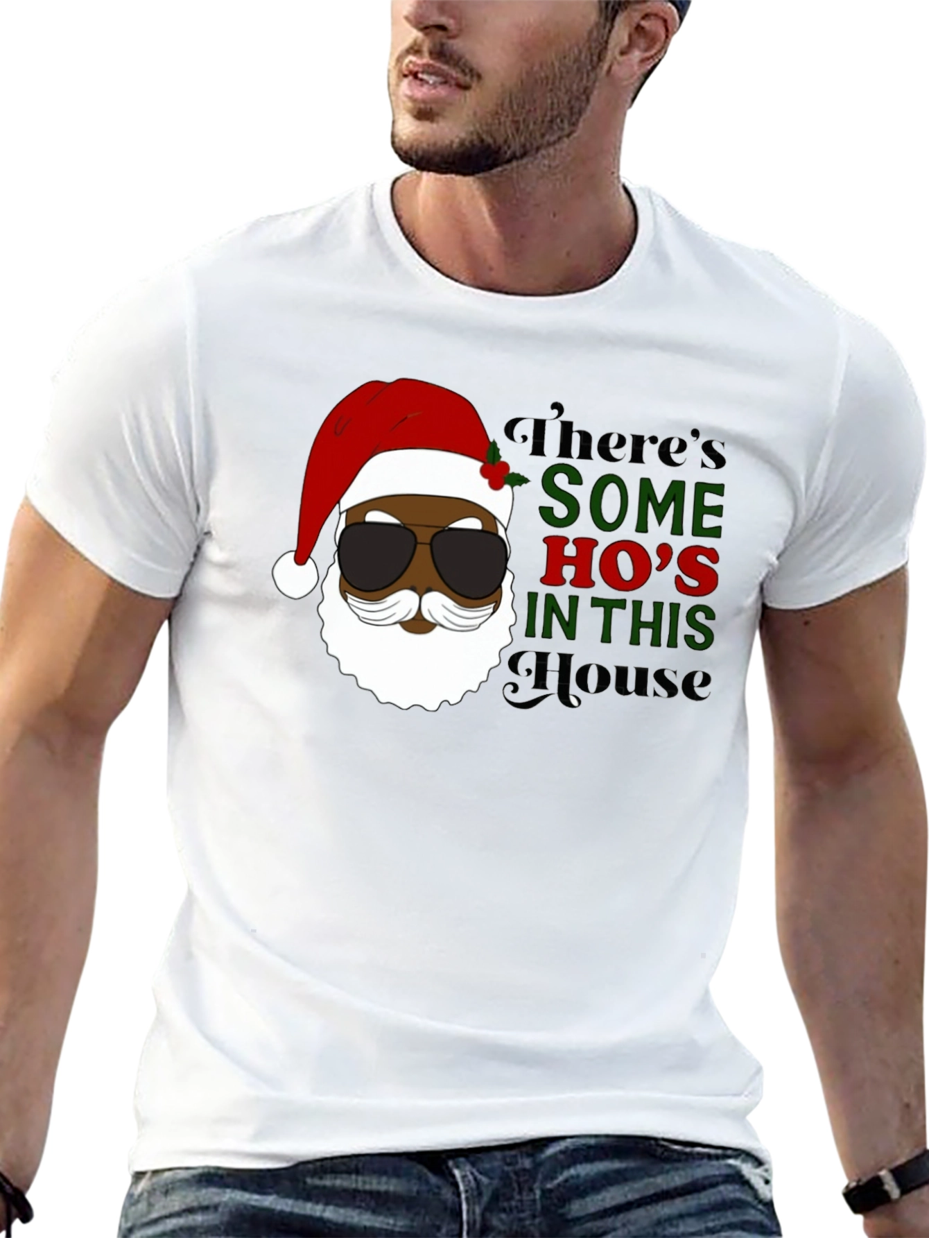 Black Santa Some Hos Holiday T-Shirt