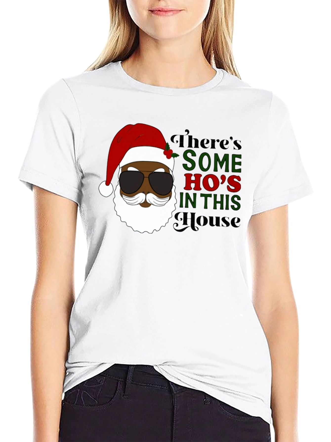 Black Santa Some Hos Holiday T-Shirt