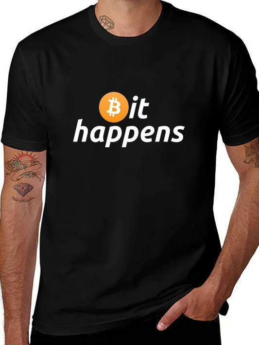 Bitcoin It Happens Black T-Shirt