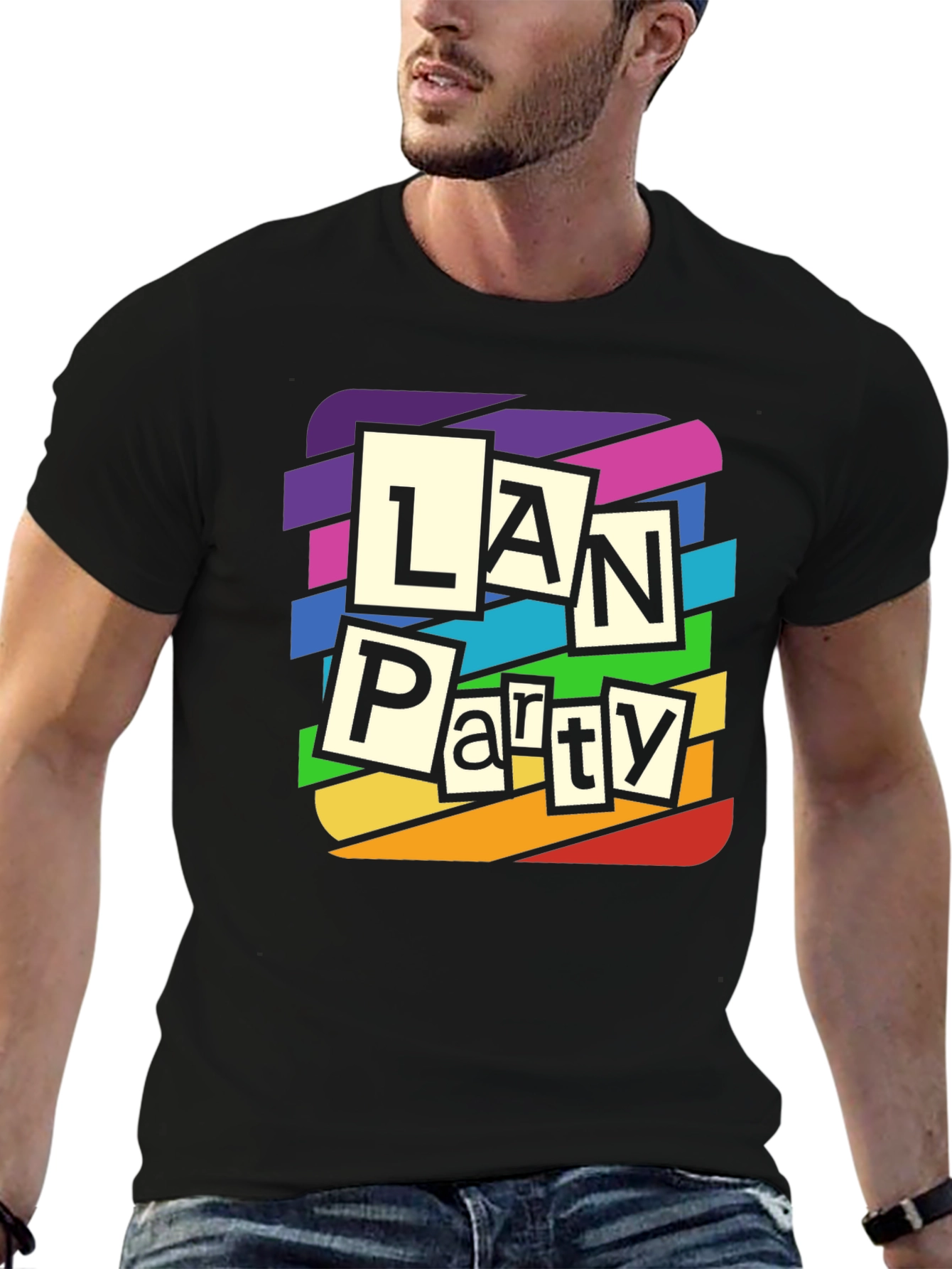 LAN Party Rainbow T-Shirt - Gamer Tee