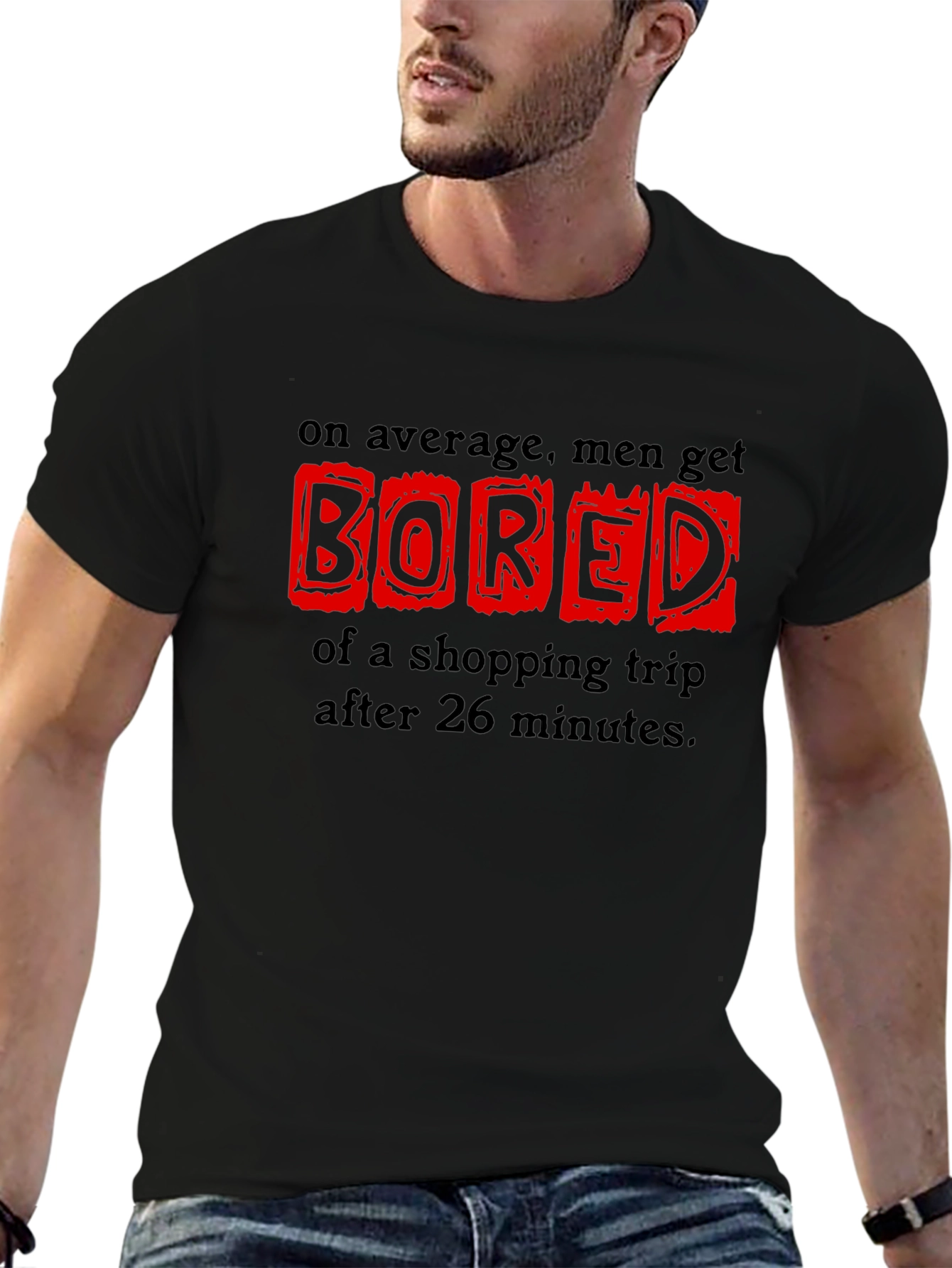 Mens Shopping Trip Boredom Graphic Tee