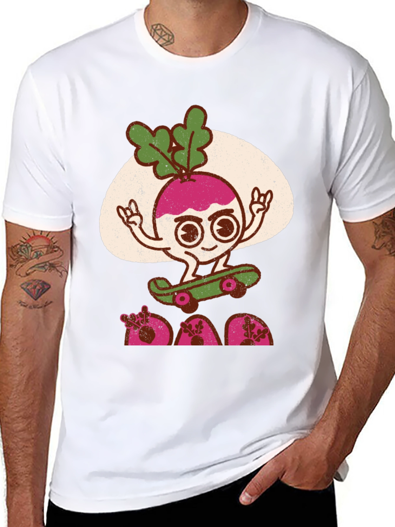 Radish Skateboarder Graphic T-Shirt - Cool Veggie Tee