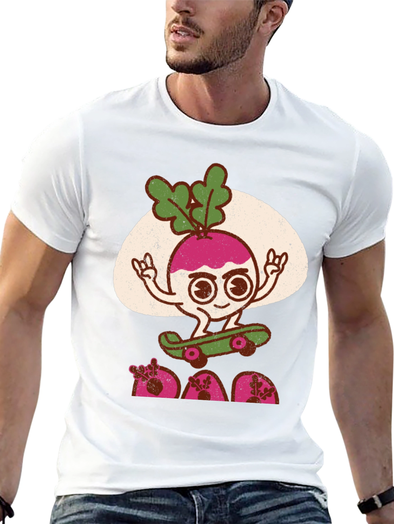 Radish Skateboarder Graphic T-Shirt - Cool Veggie Tee