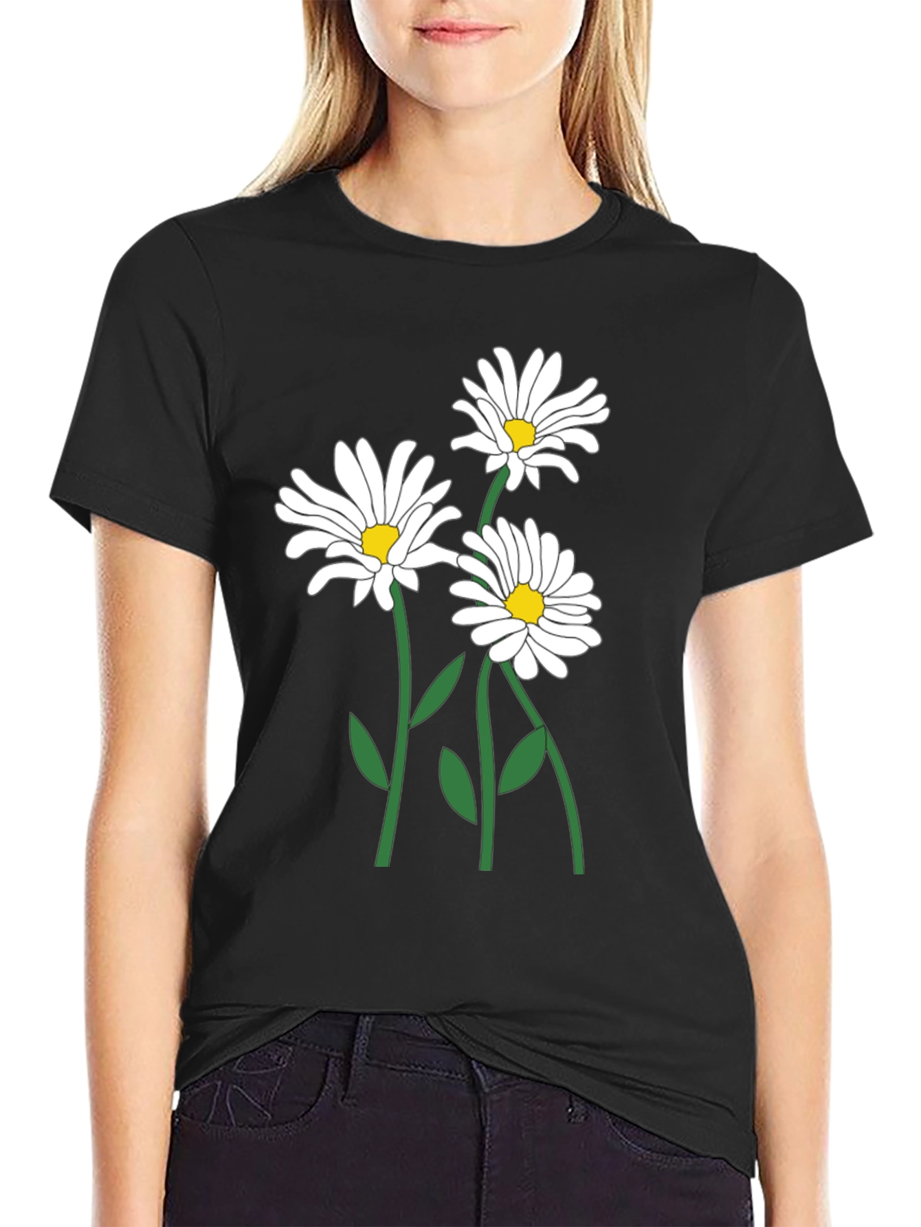 Daisy Graphic Black T-Shirt