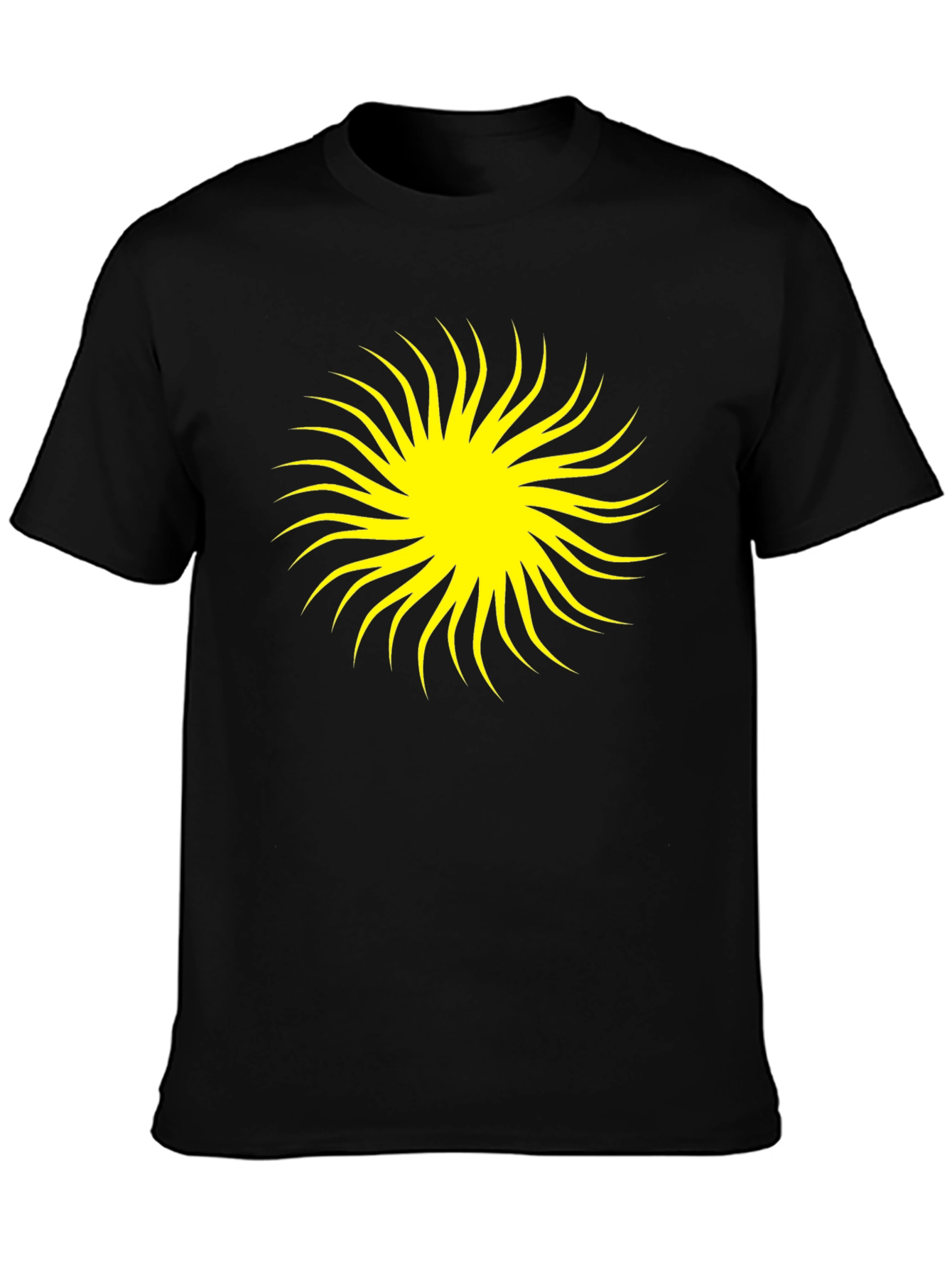 Black Tee with Yellow Burst Graphic