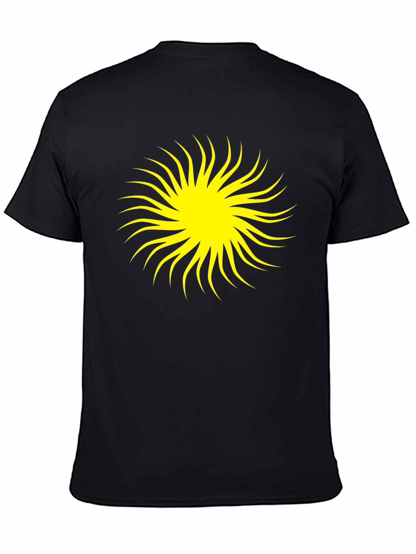 Black Tee with Yellow Burst Graphic