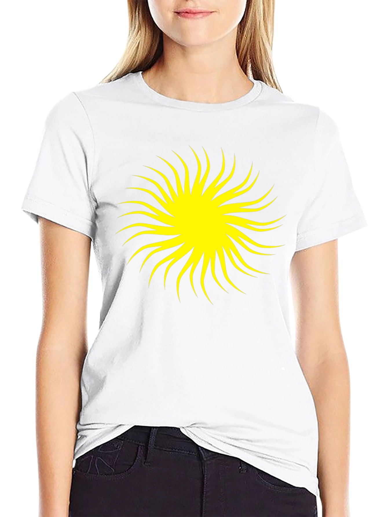 Black Tee with Yellow Burst Graphic