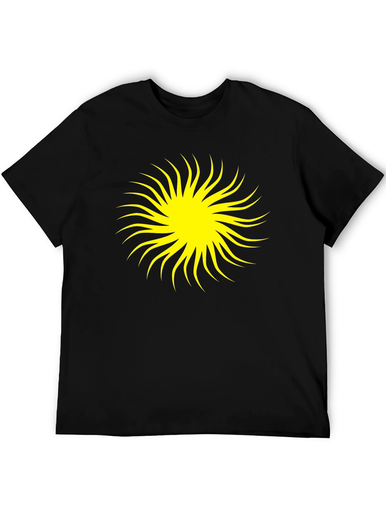 Black Tee with Yellow Burst Graphic