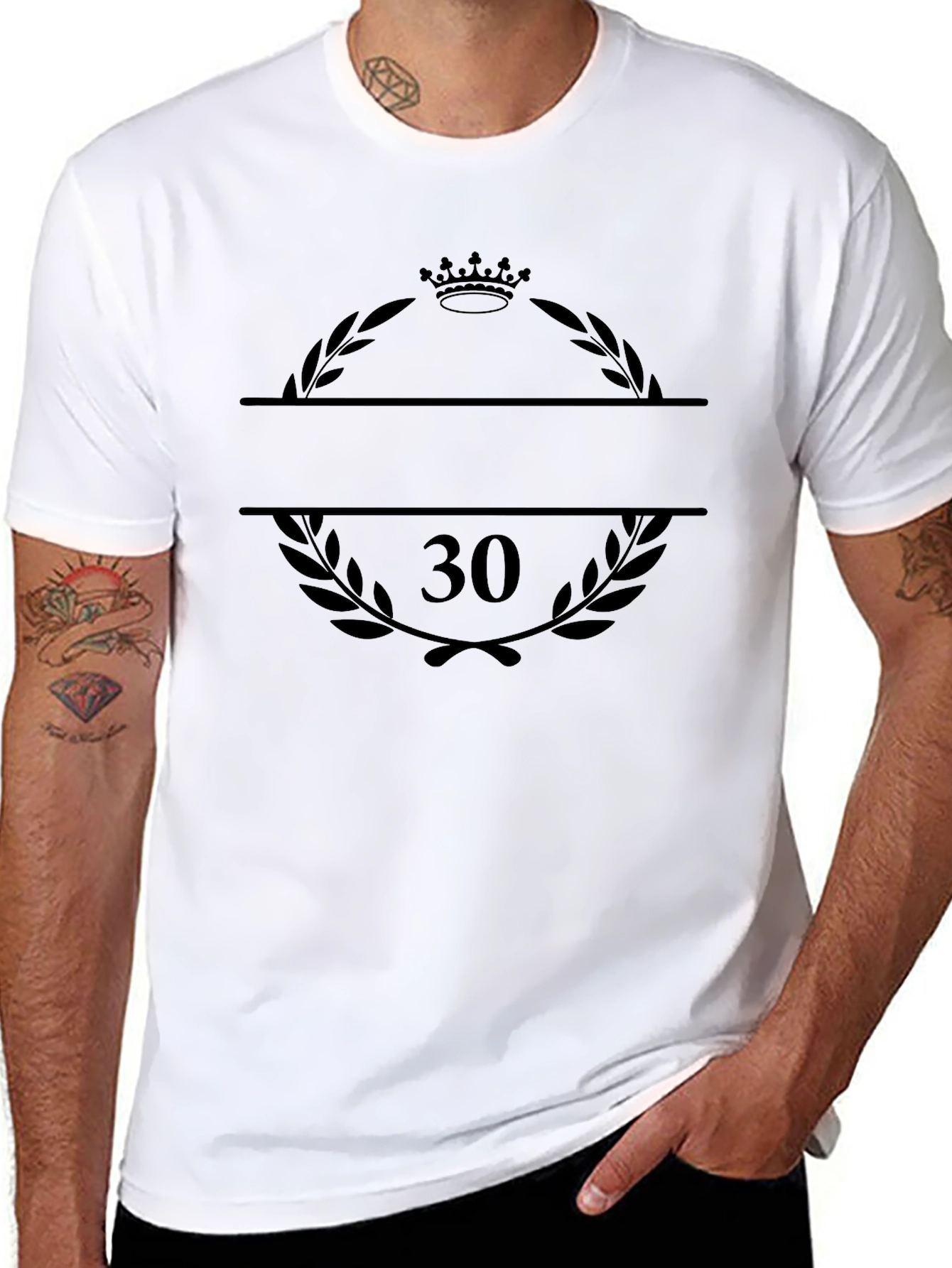 Mens 30th Birthday Crown Laurel T-Shirt
