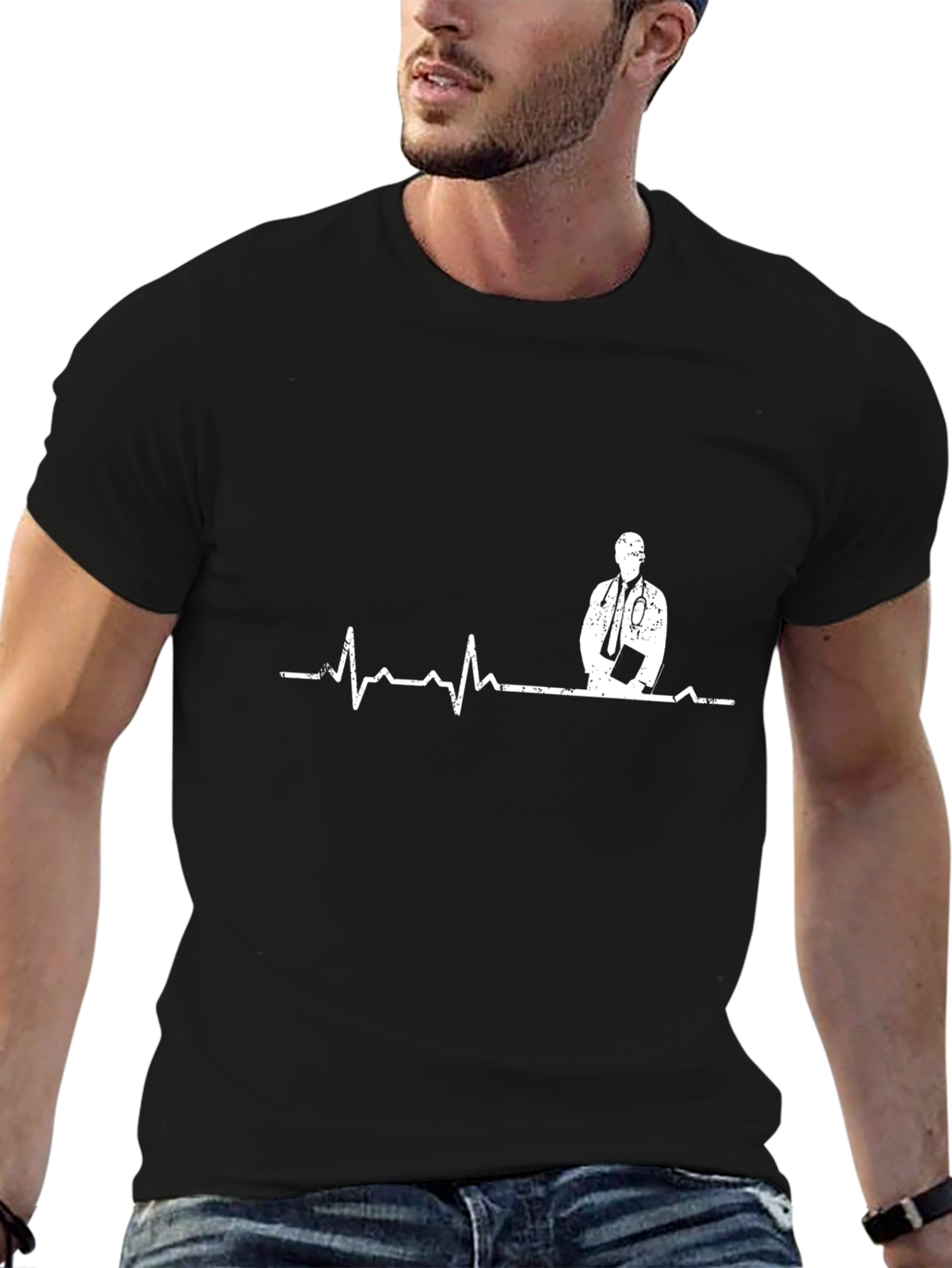 Doctor Heartbeat Graphic Tee - Medical Professional T-Shirt