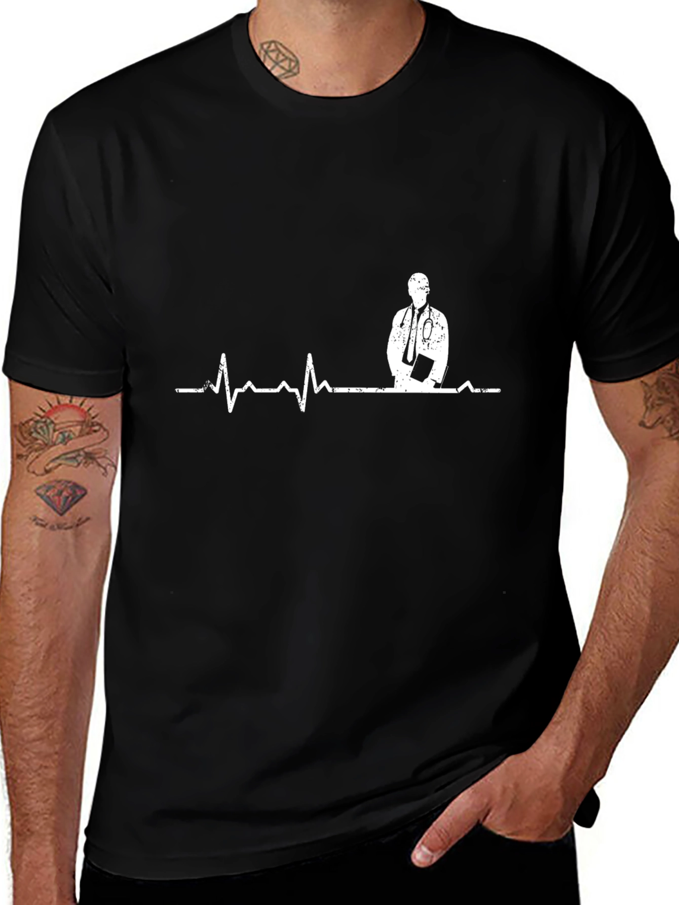 Doctor Heartbeat Graphic Tee - Medical Professional T-Shirt