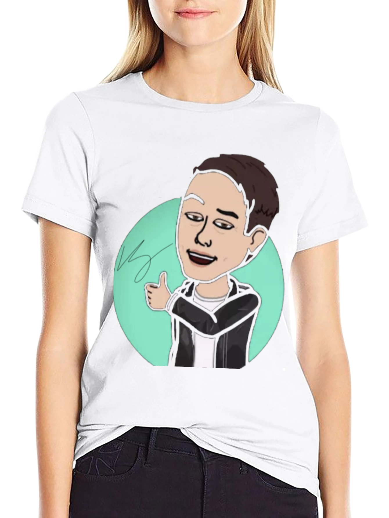 Cartoon Graphic Tee - Black Casual T-Shirt