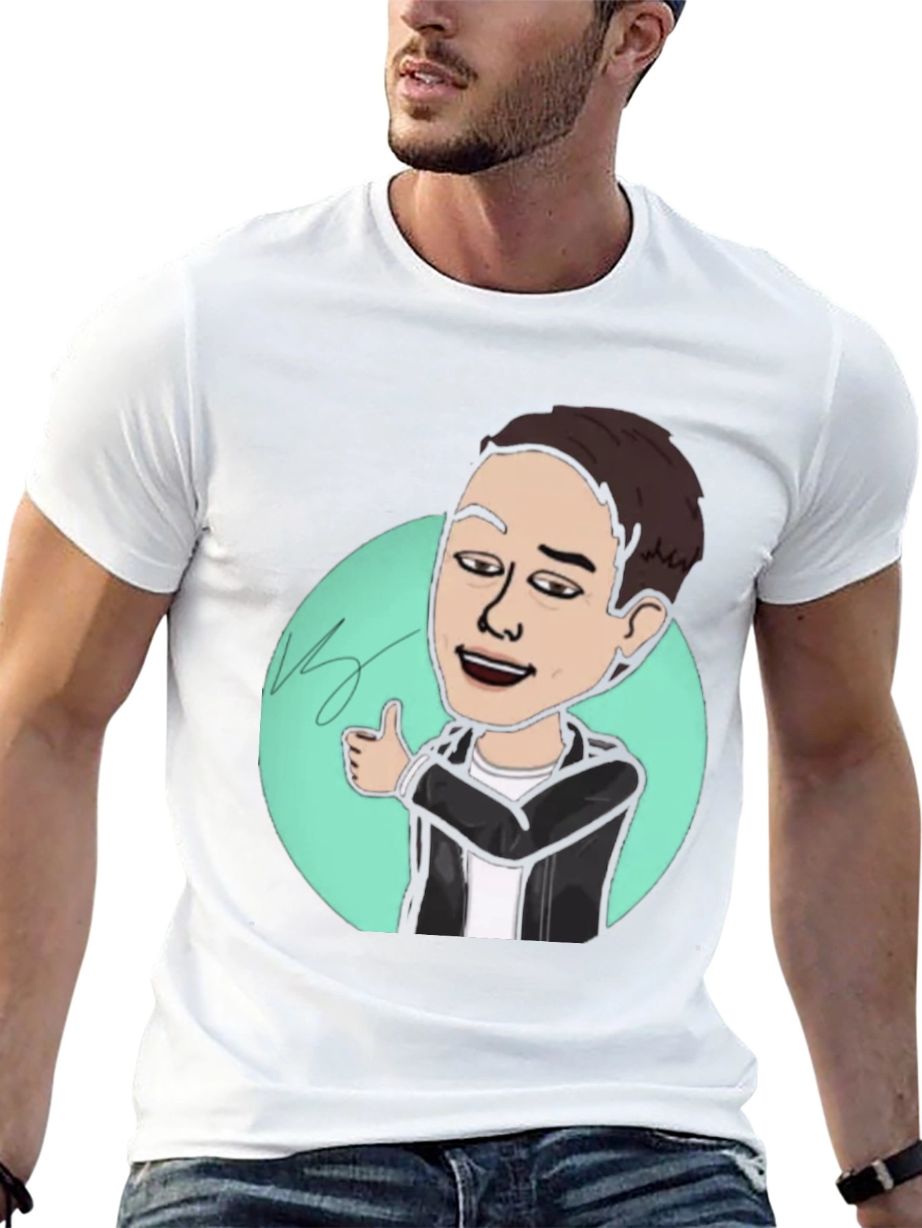 Cartoon Graphic Tee - Black Casual T-Shirt