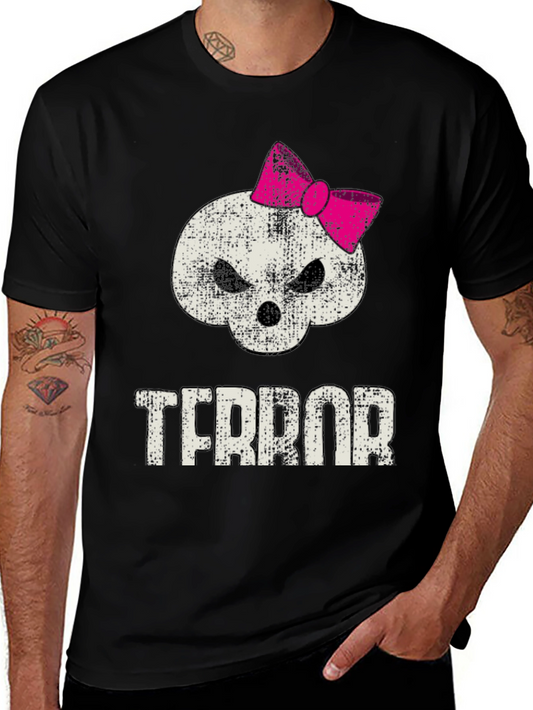 Terror Skull with Bow Graphic T-Shirt