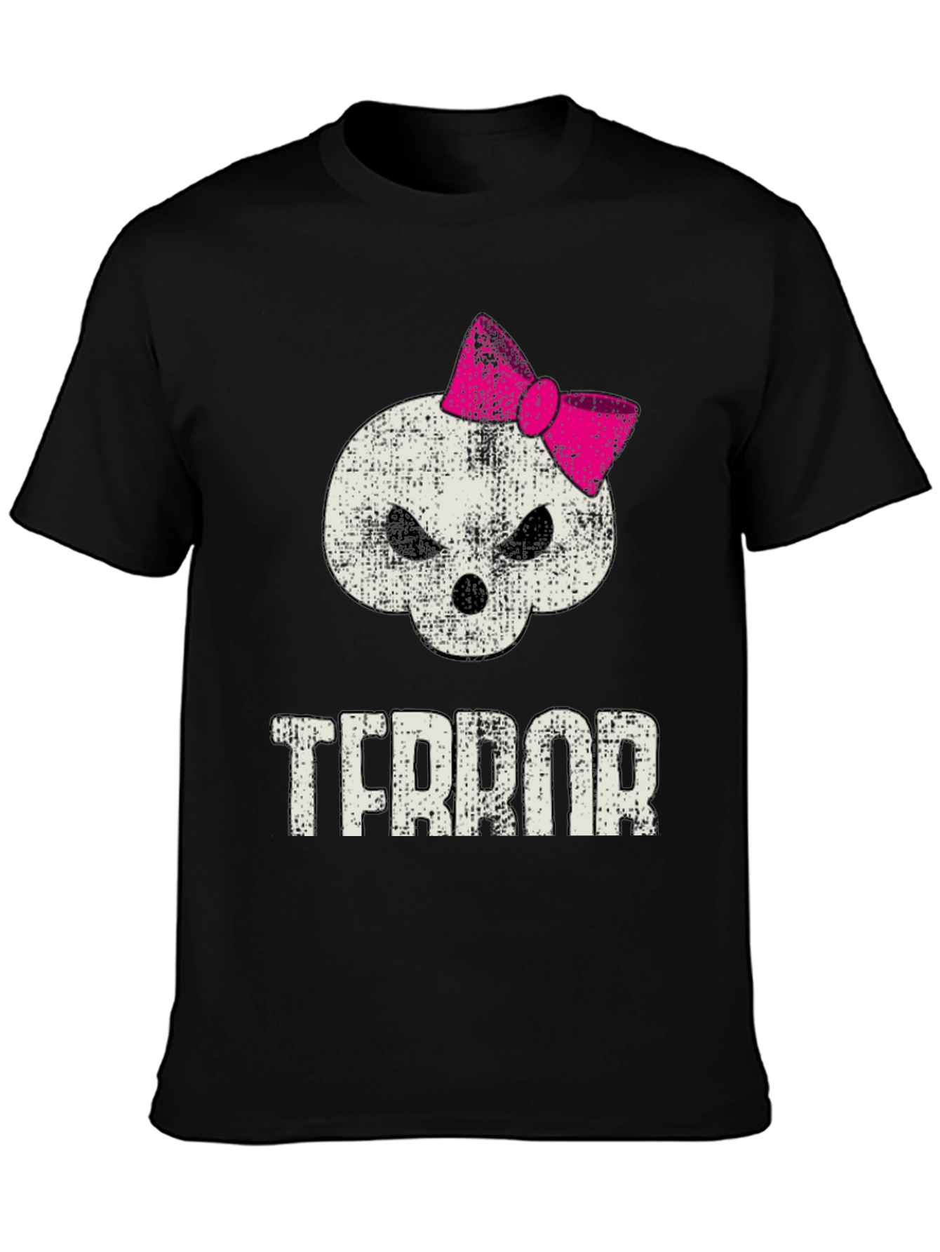 Terror Skull with Bow Graphic T-Shirt