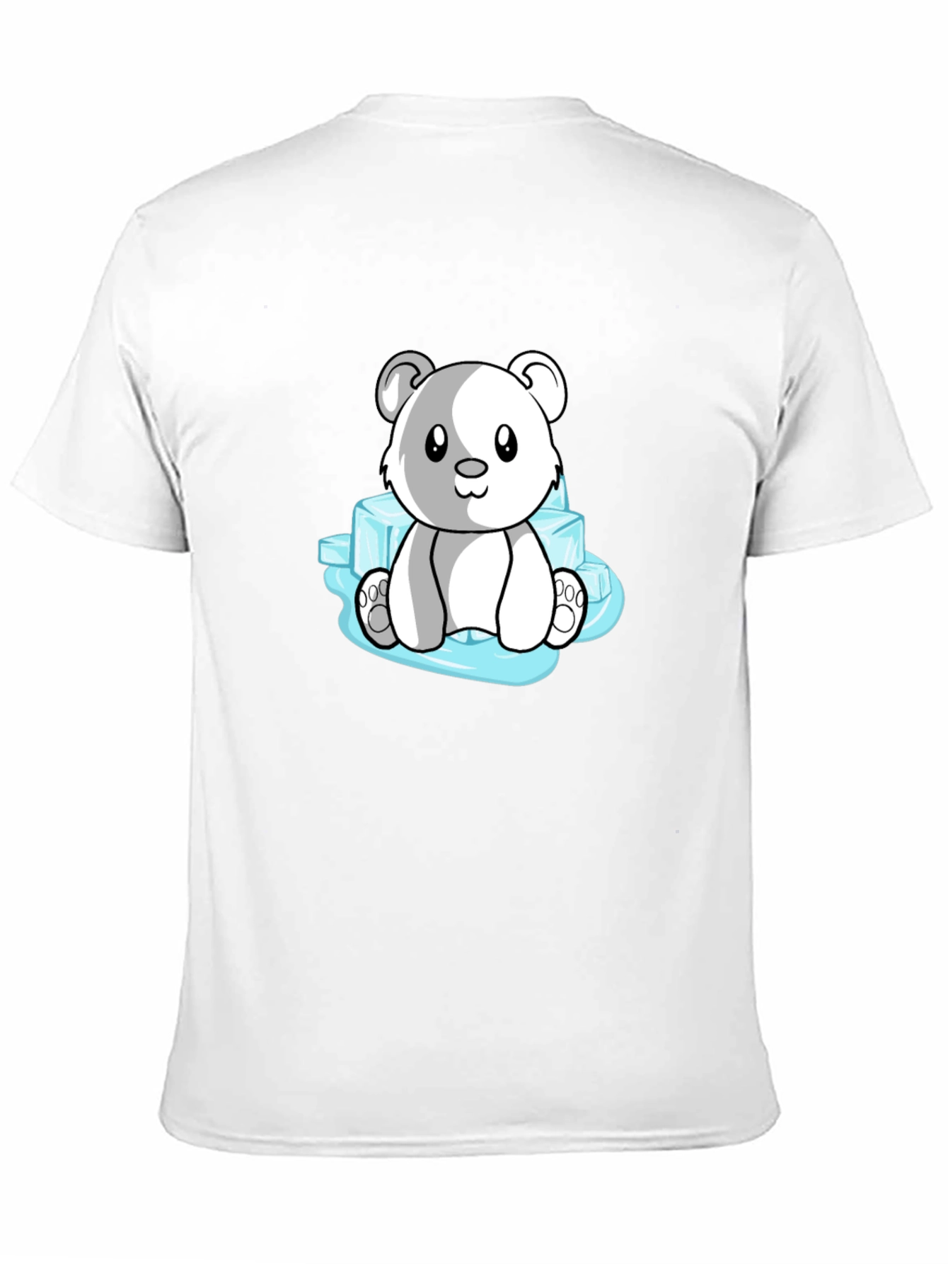 Cute Polar Bear on Ice Mens Black T-Shirt