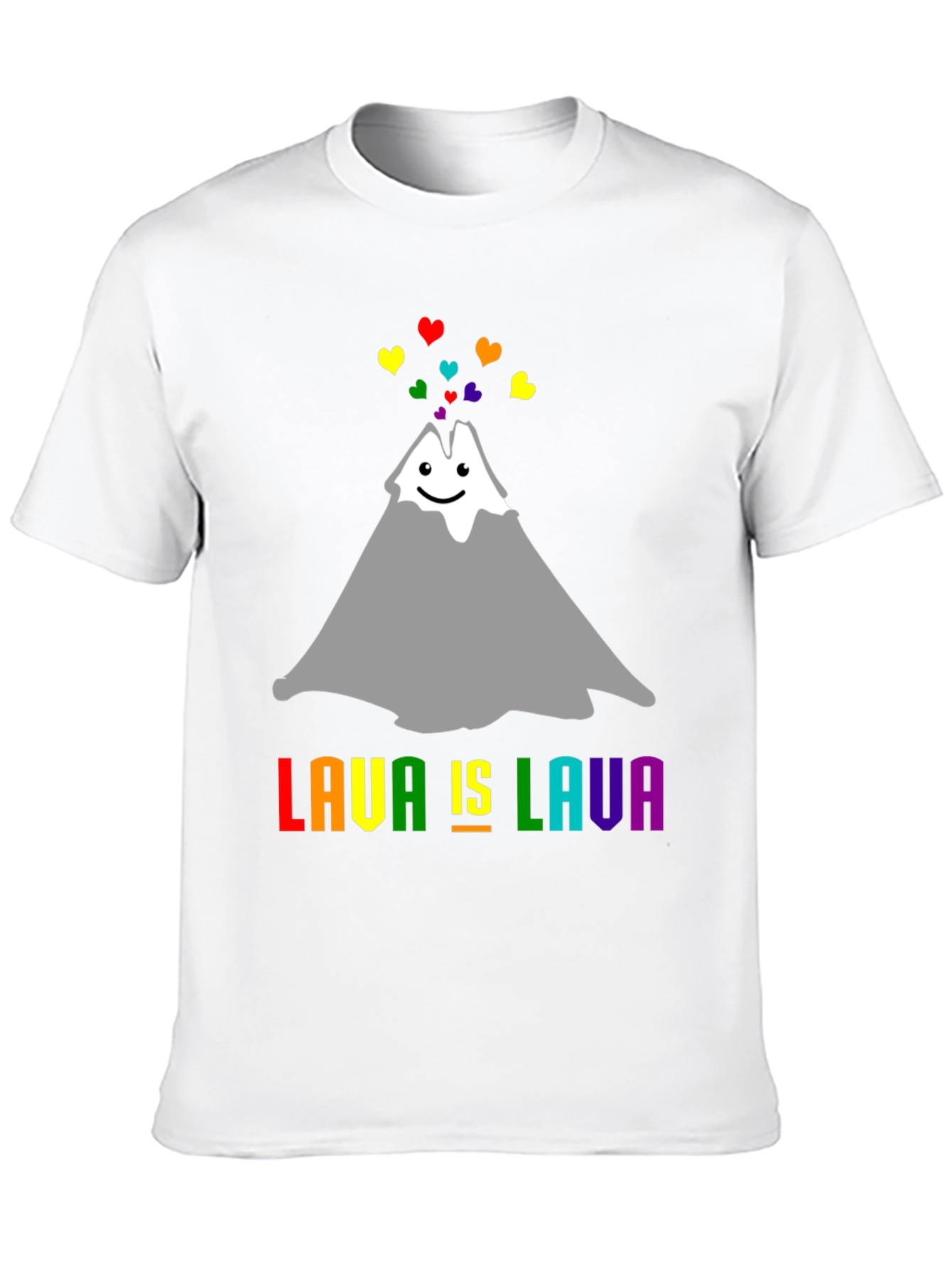 Lava Is Lava Volcano Rainbow Heart Pride T-Shirt
