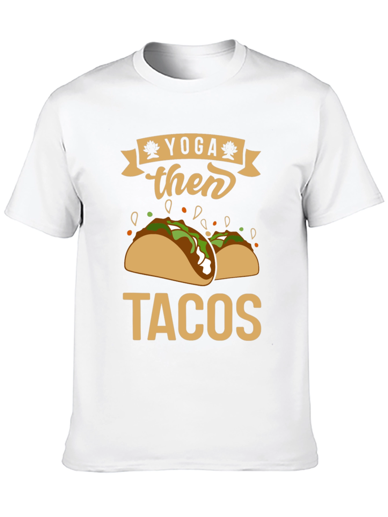 Yoga Then Tacos Black Graphic Tee Shirt