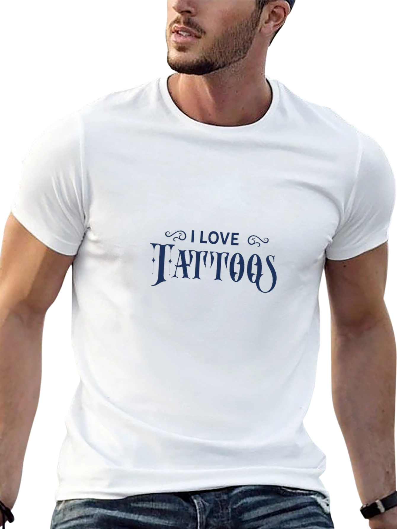 I Love Tattoos Graphic Tee - Mens Black T-Shirt
