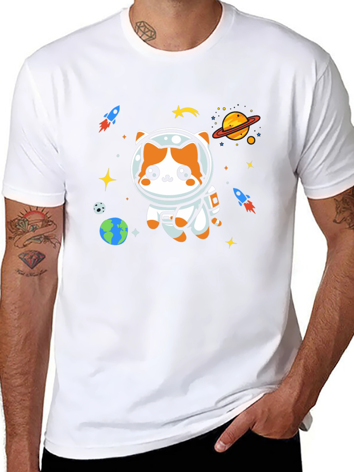 Space Cat T-Shirt - Astronaut Kitty Tee