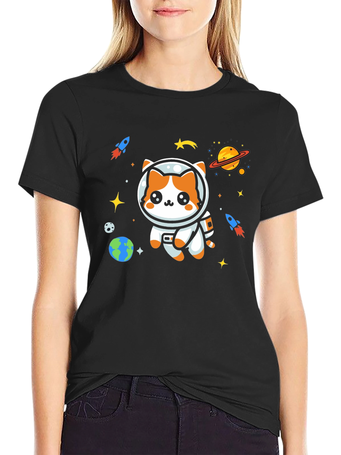 Space Cat T-Shirt - Astronaut Kitty Tee