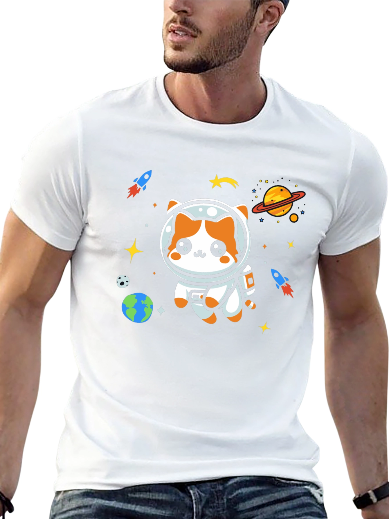 Space Cat T-Shirt - Astronaut Kitty Tee