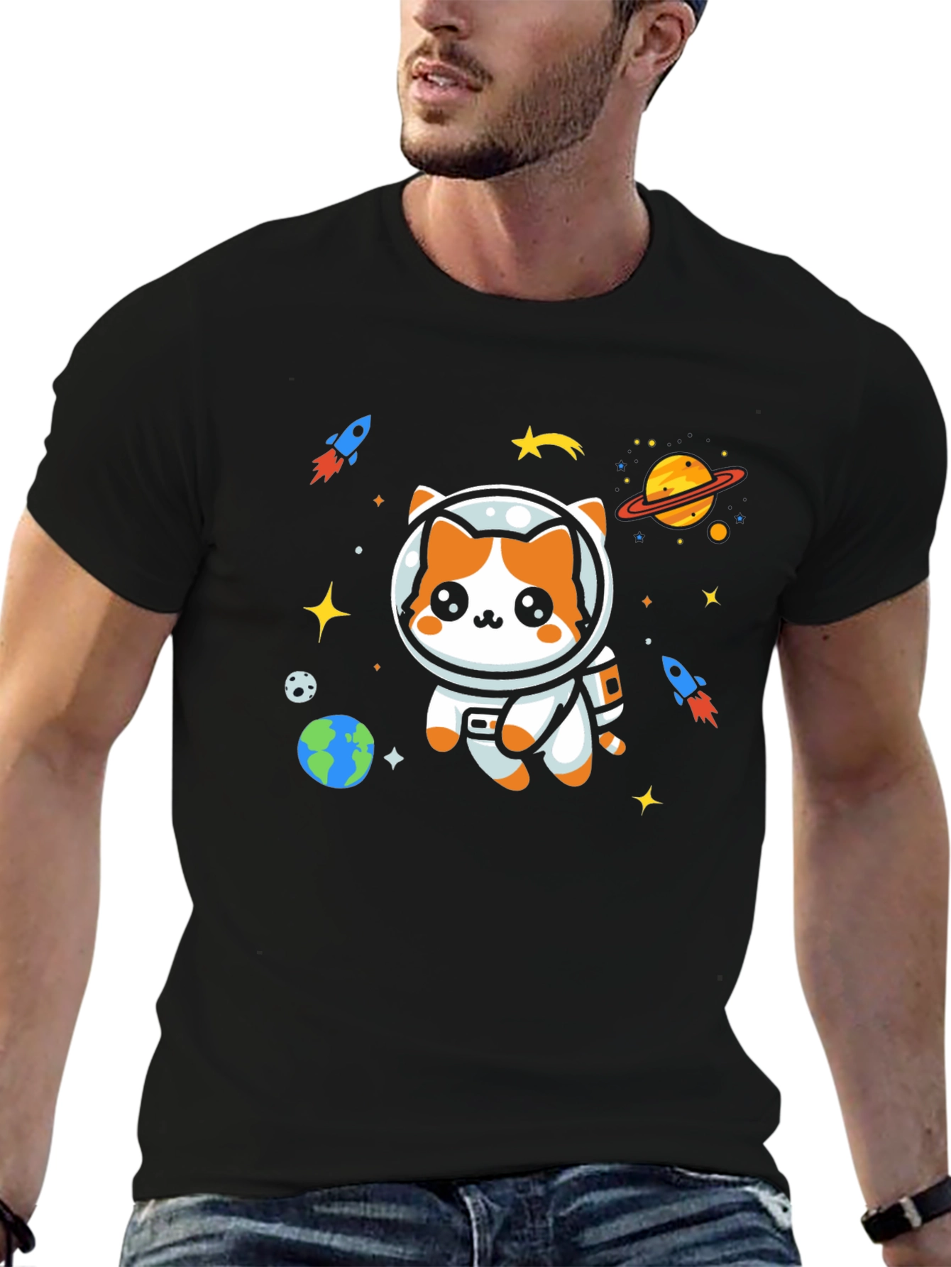 Space Cat T-Shirt - Astronaut Kitty Tee