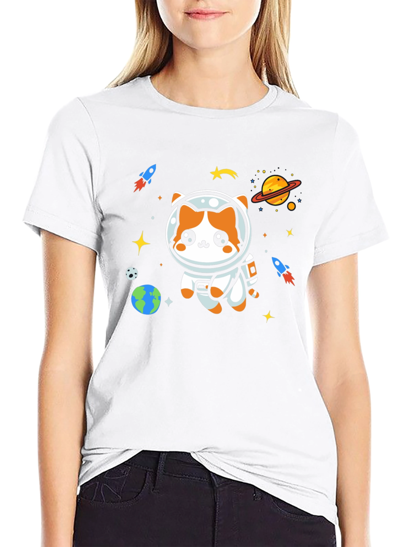 Space Cat T-Shirt - Astronaut Kitty Tee