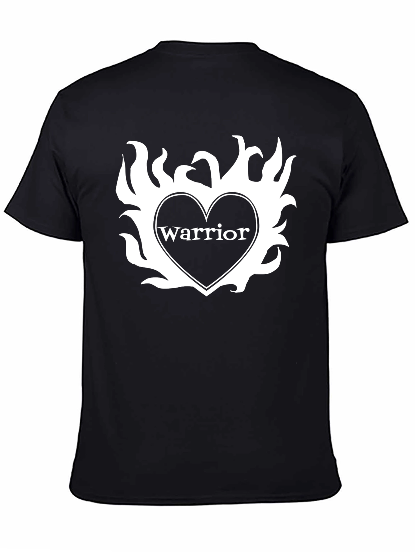 Warrior Heart Graphic T-Shirt - Stylish Black Tee