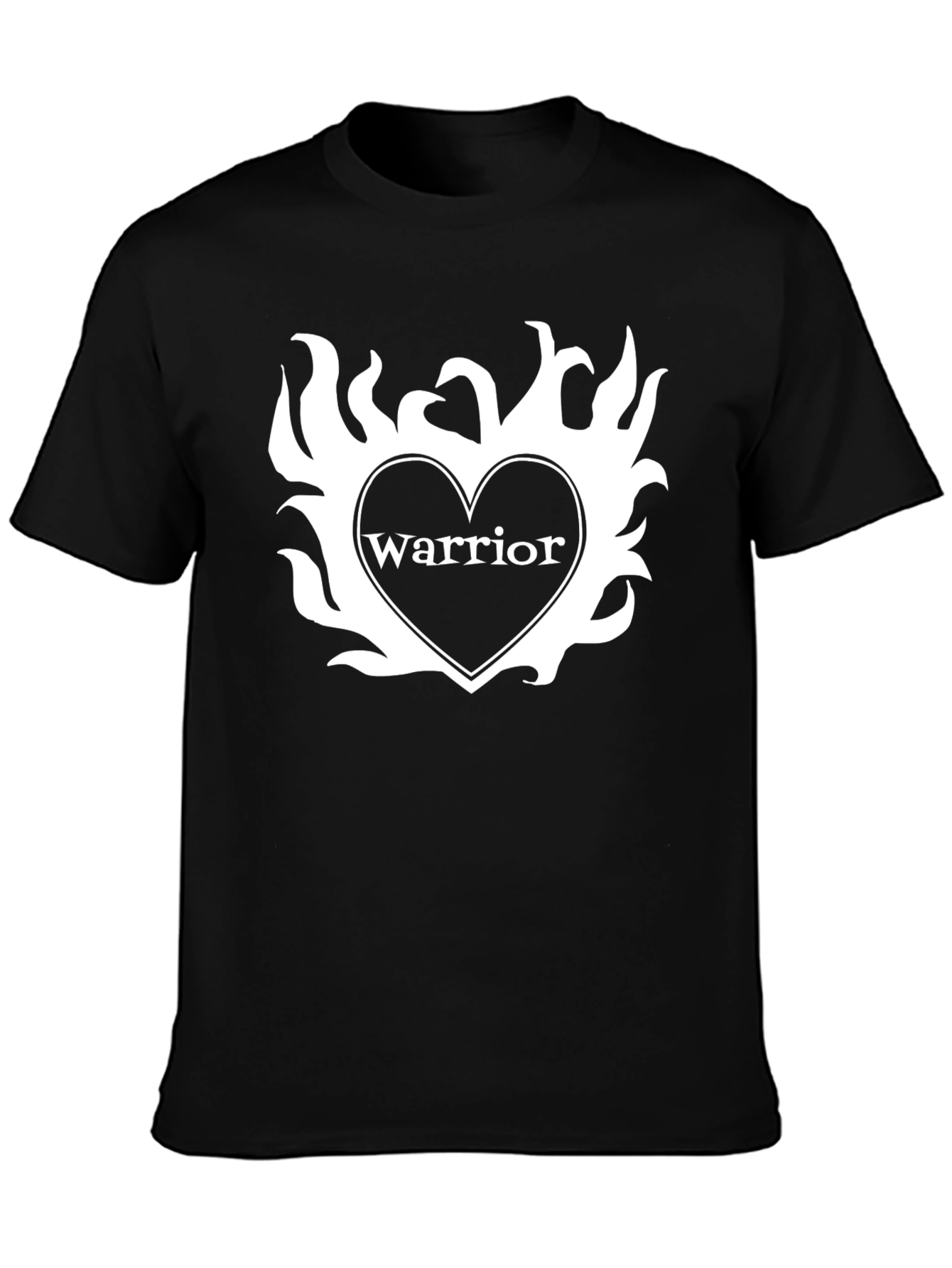 Warrior Heart Graphic T-Shirt - Stylish Black Tee