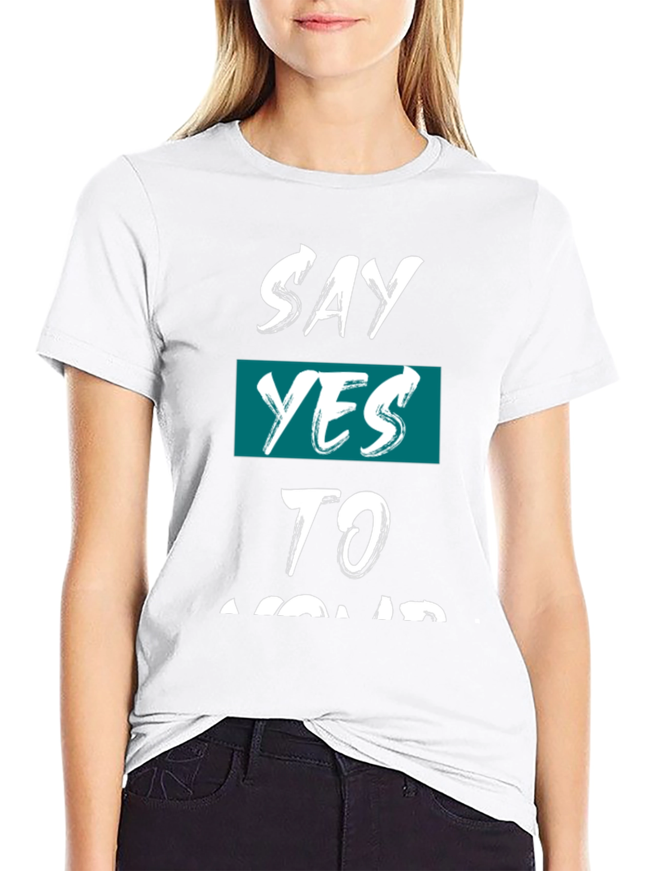 Say Yes Graphic Tee - Motivational Black T-Shirt