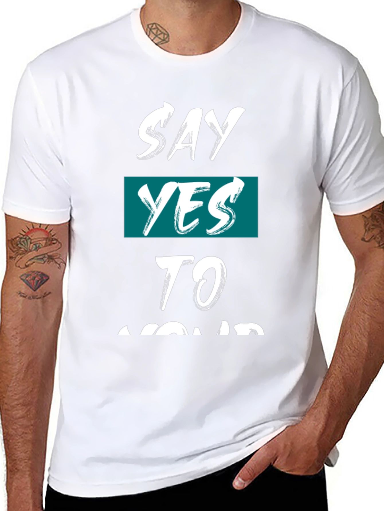 Say Yes Graphic Tee - Motivational Black T-Shirt
