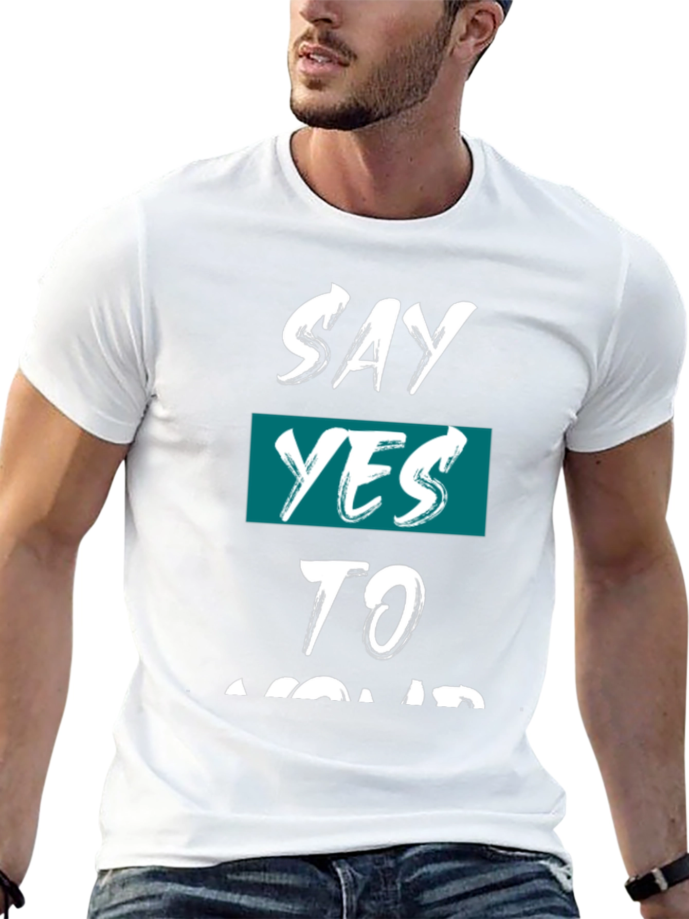Say Yes Graphic Tee - Motivational Black T-Shirt