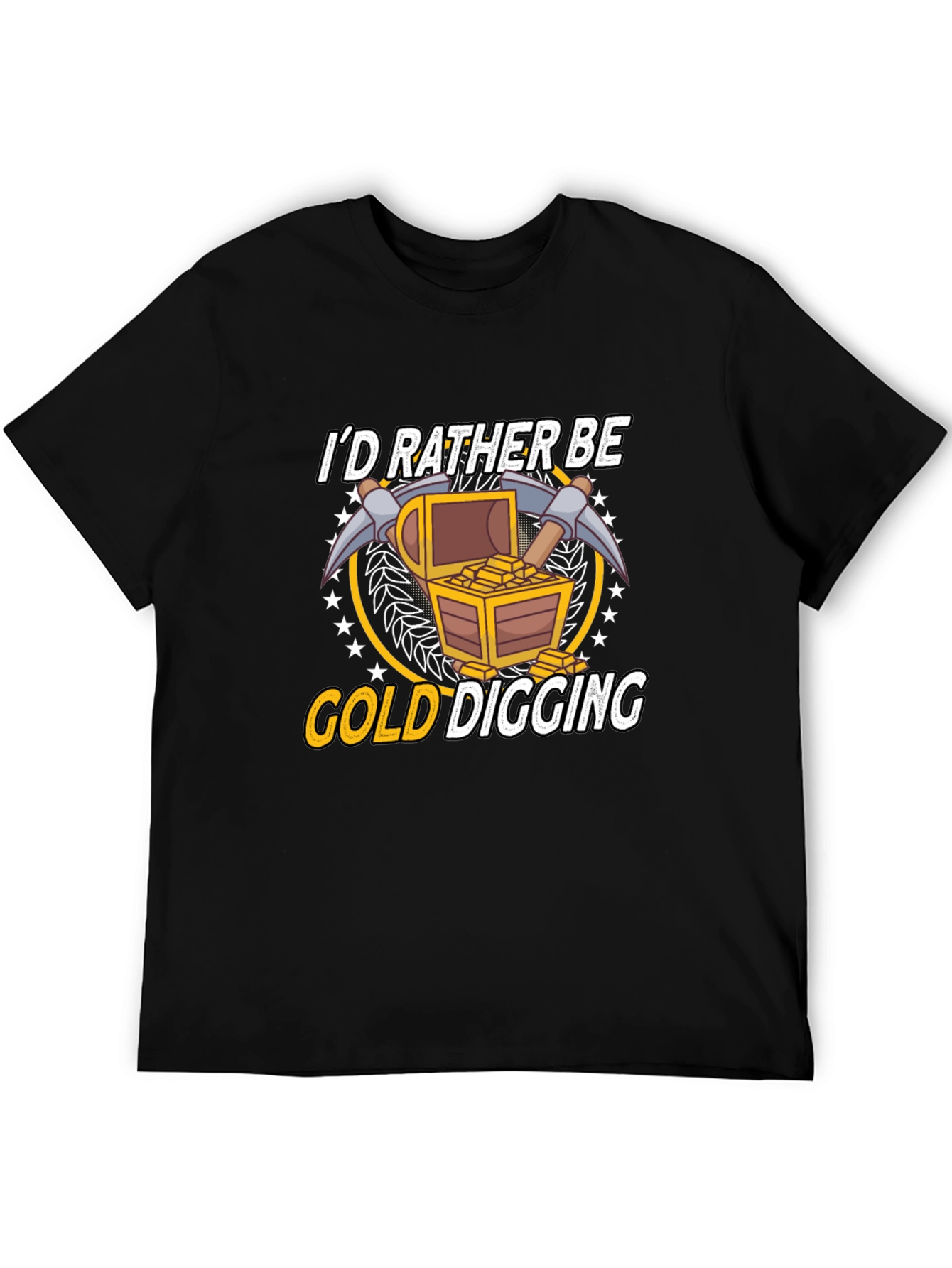 Gold Digging Graphic Tee - Black Cotton T-Shirt