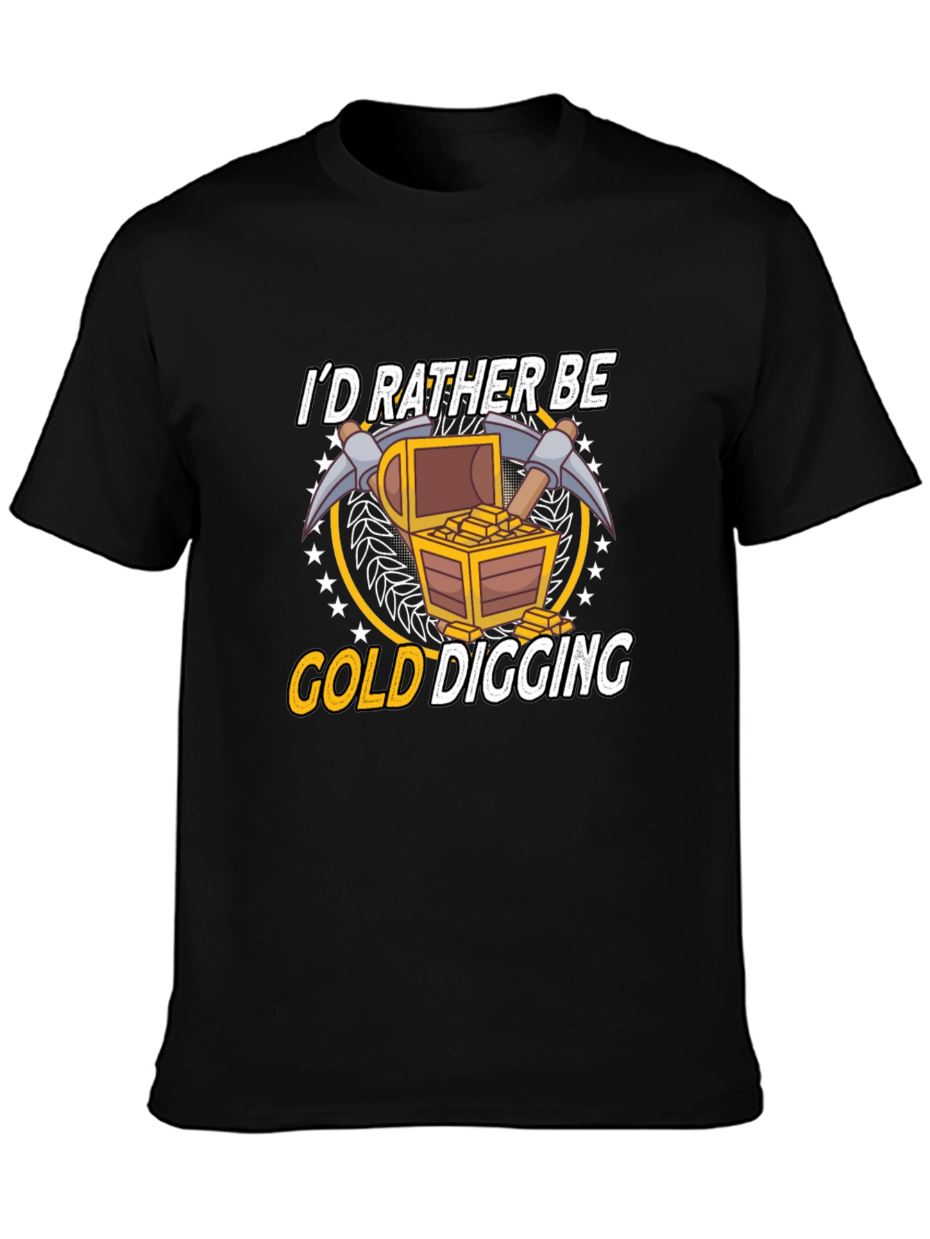 Gold Digging Graphic Tee - Black Cotton T-Shirt