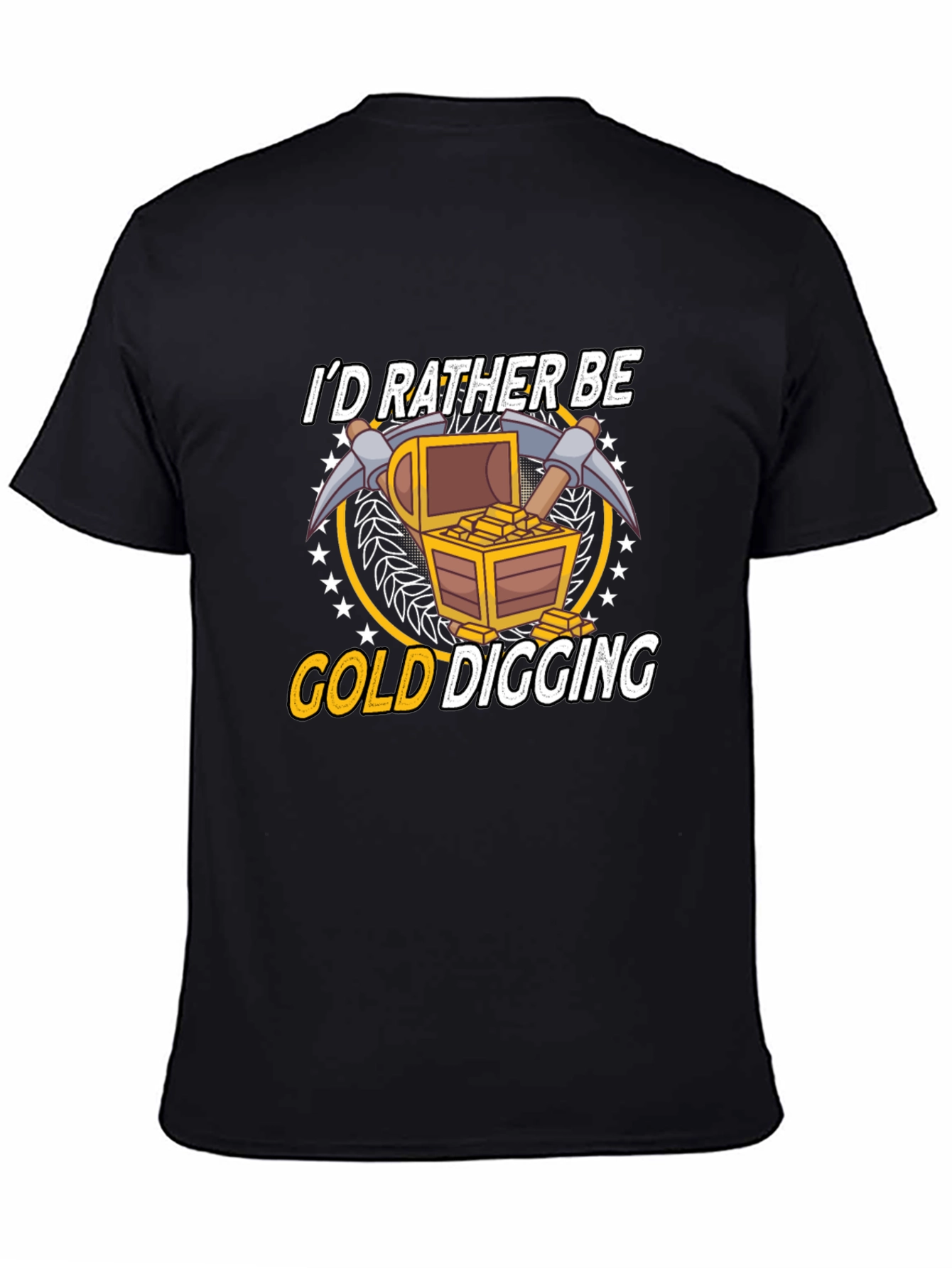 Gold Digging Graphic Tee - Black Cotton T-Shirt