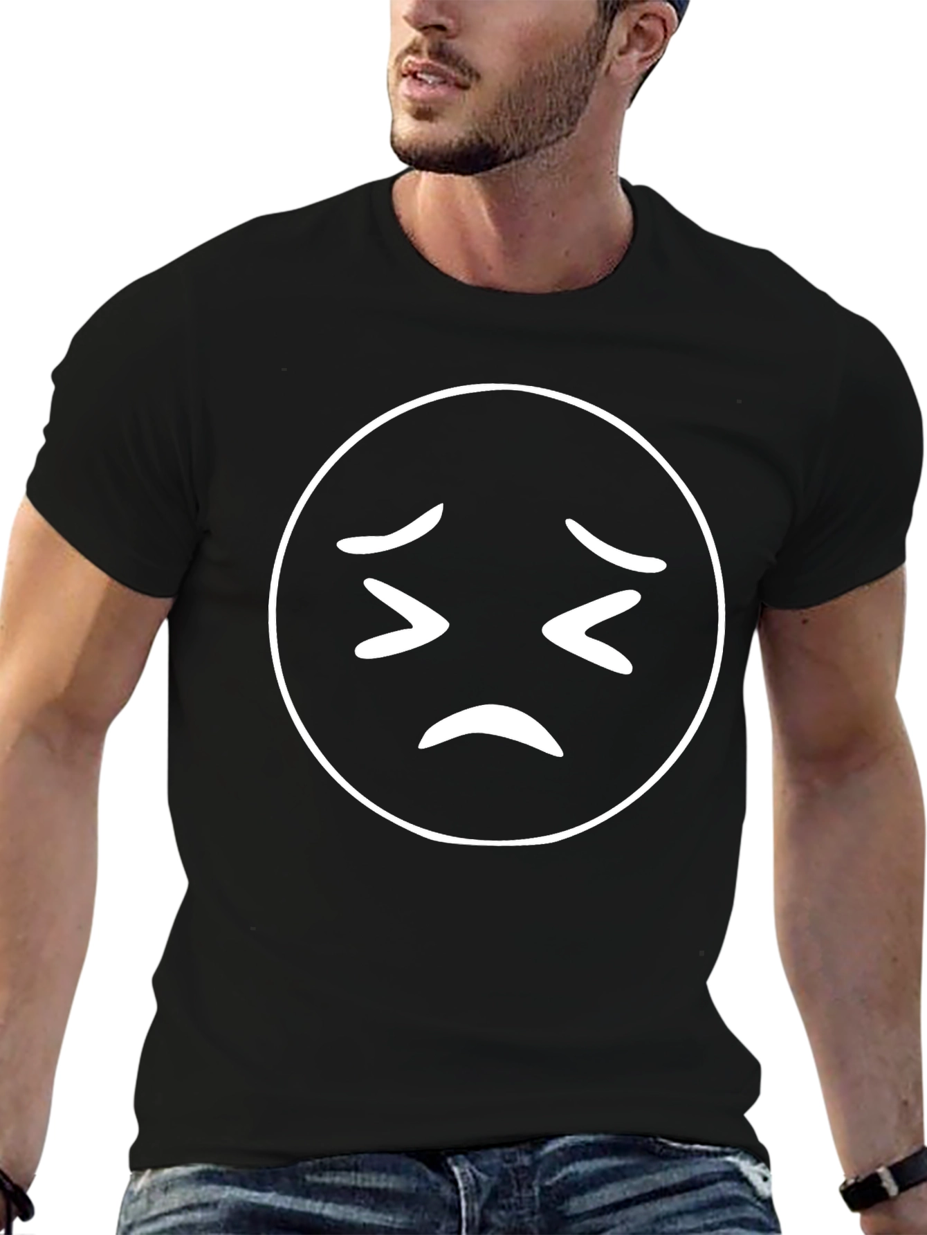 Sad Face Emoji T-Shirt - Express Your Mood